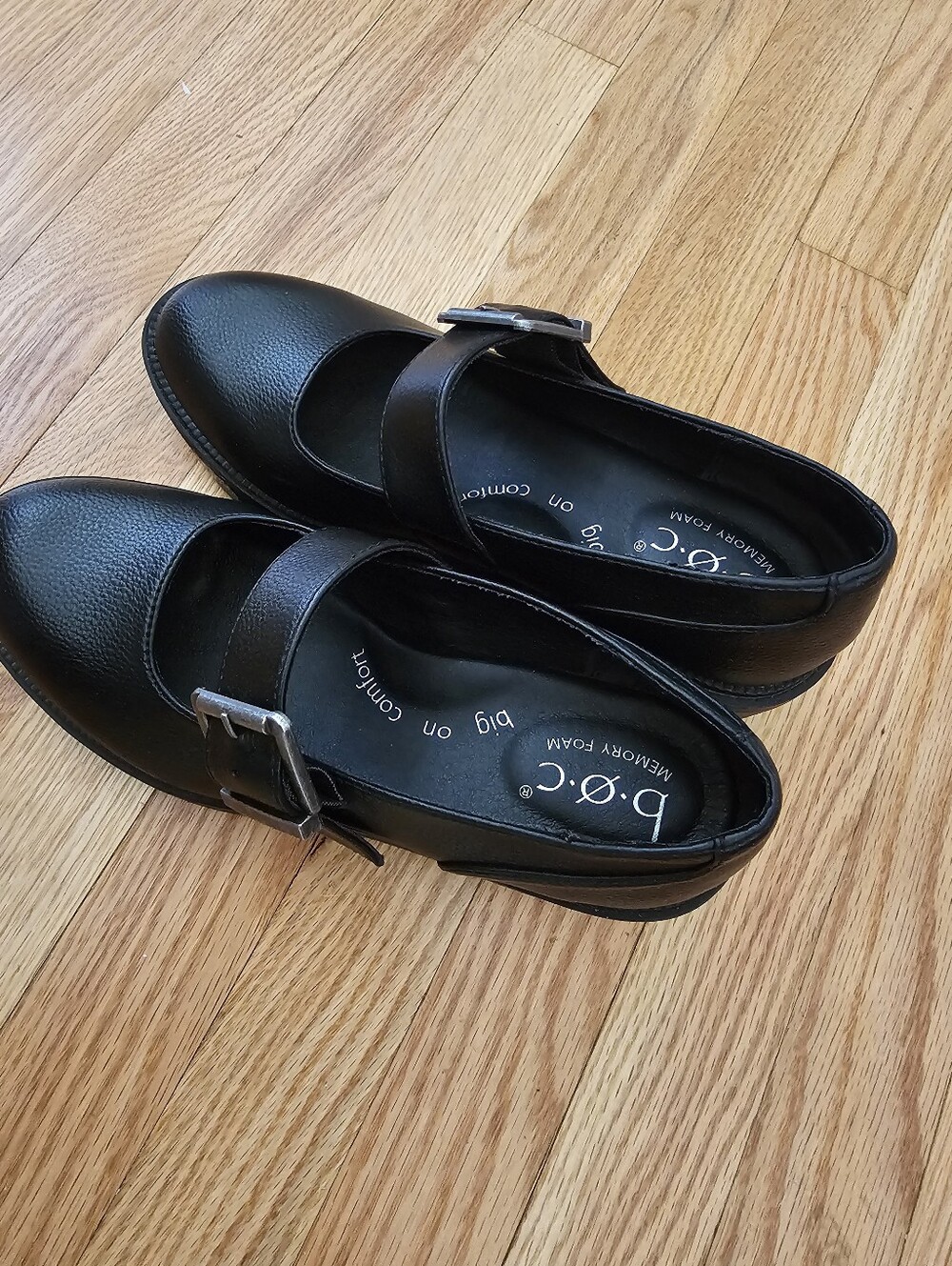b.o.c. Black Mary Jane Buckle Comfort Flats